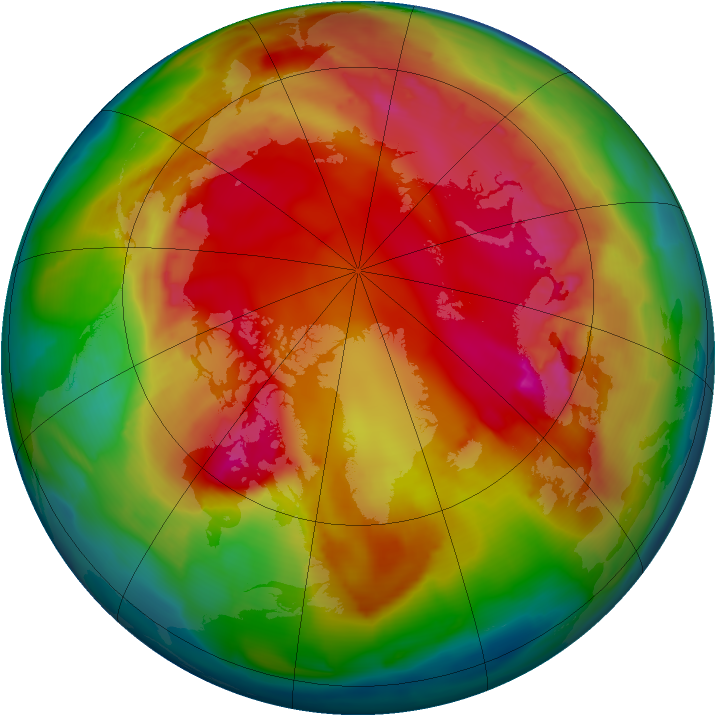 Arctic ozone map for 07 February 2009